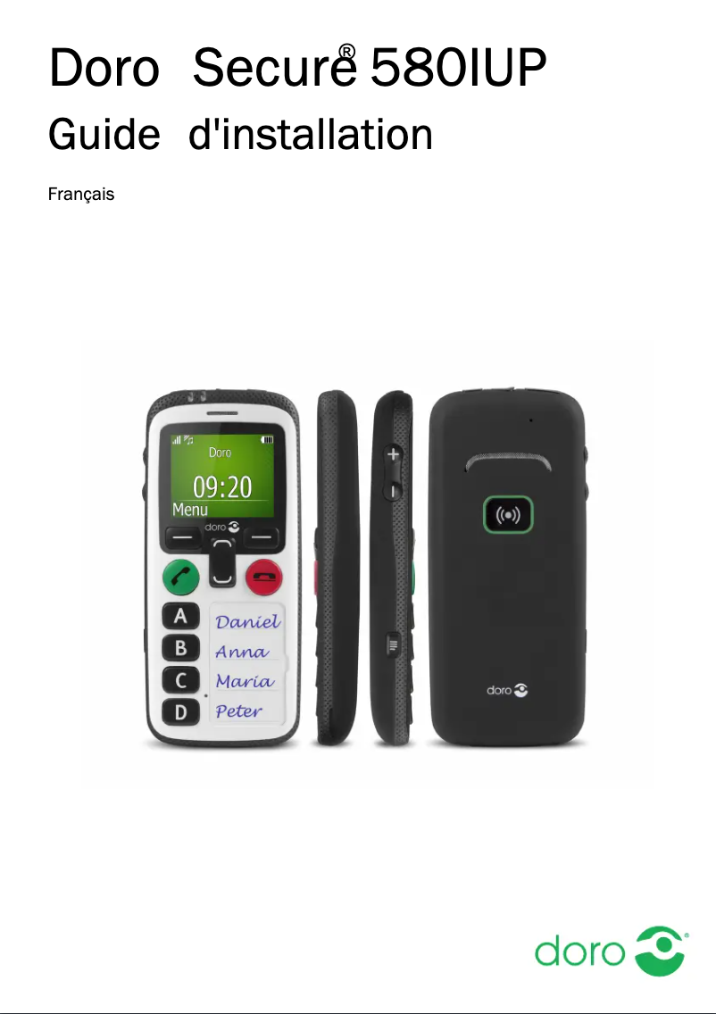 Page 1 de la notice Guide d'installation Doro Secure 580IUP