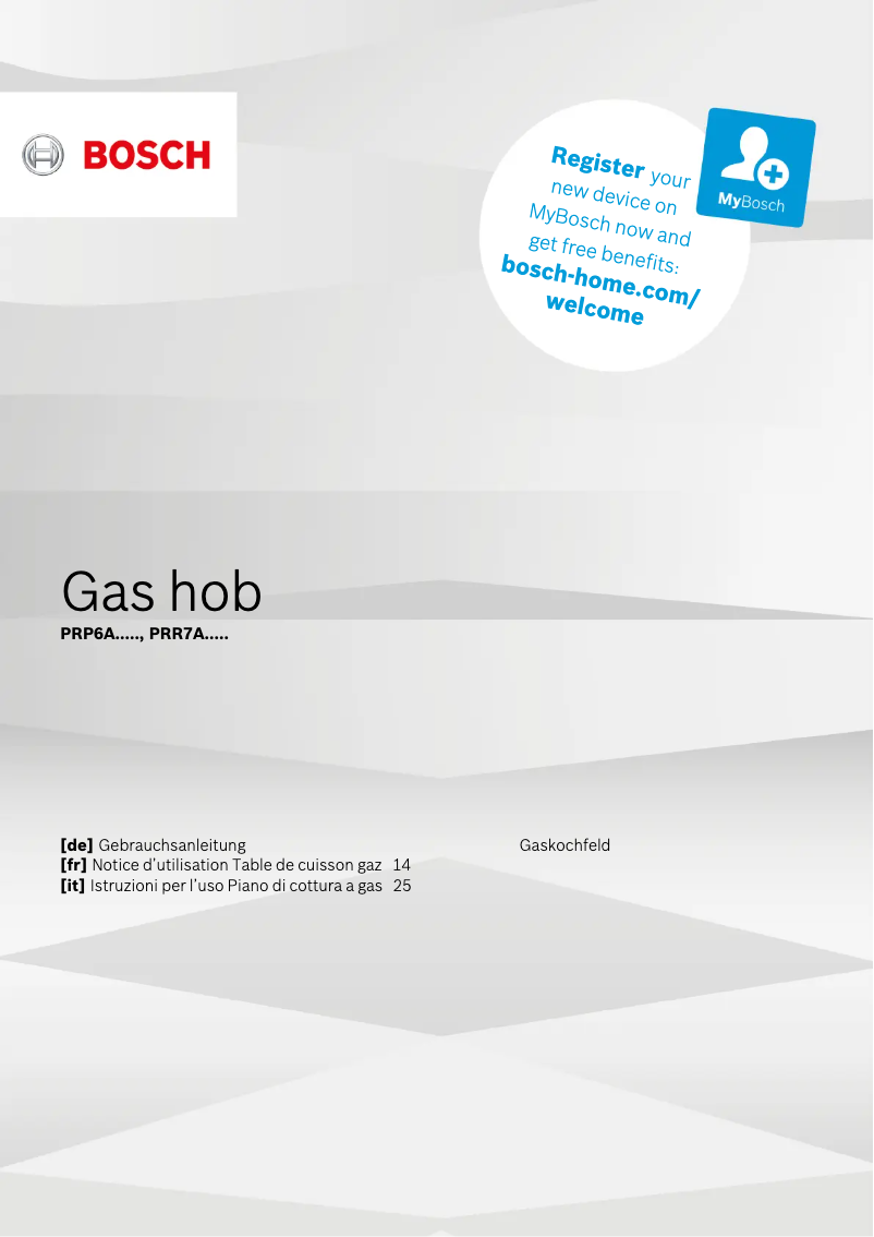 Page n°1 - Manuel utilisateur Bosch PRP6A6D70N