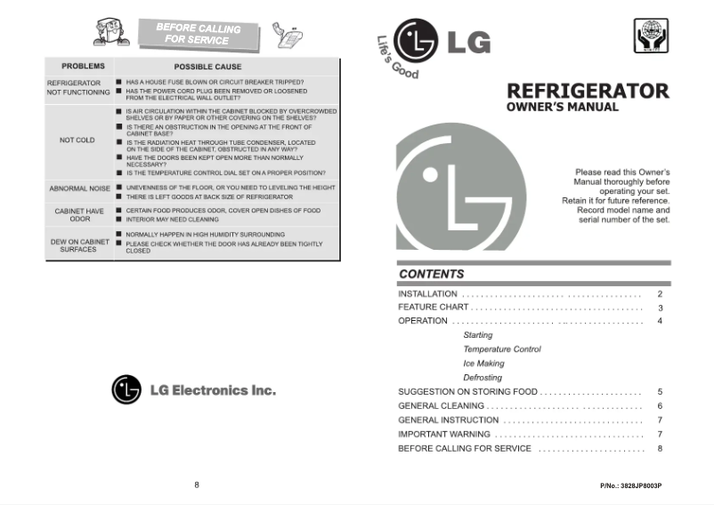Page 1 de la notice Manuel utilisateur LG GN-V191SLK