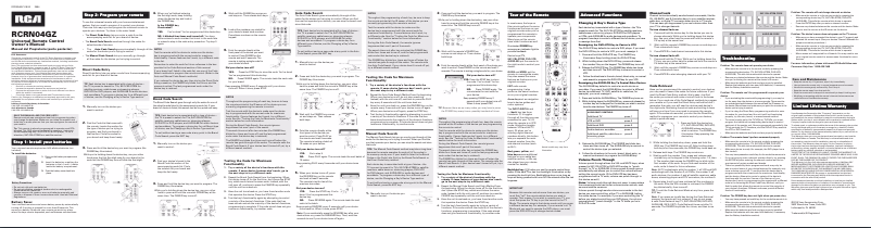 Page 1 de la notice Manuel utilisateur RCA RCRN04GZ