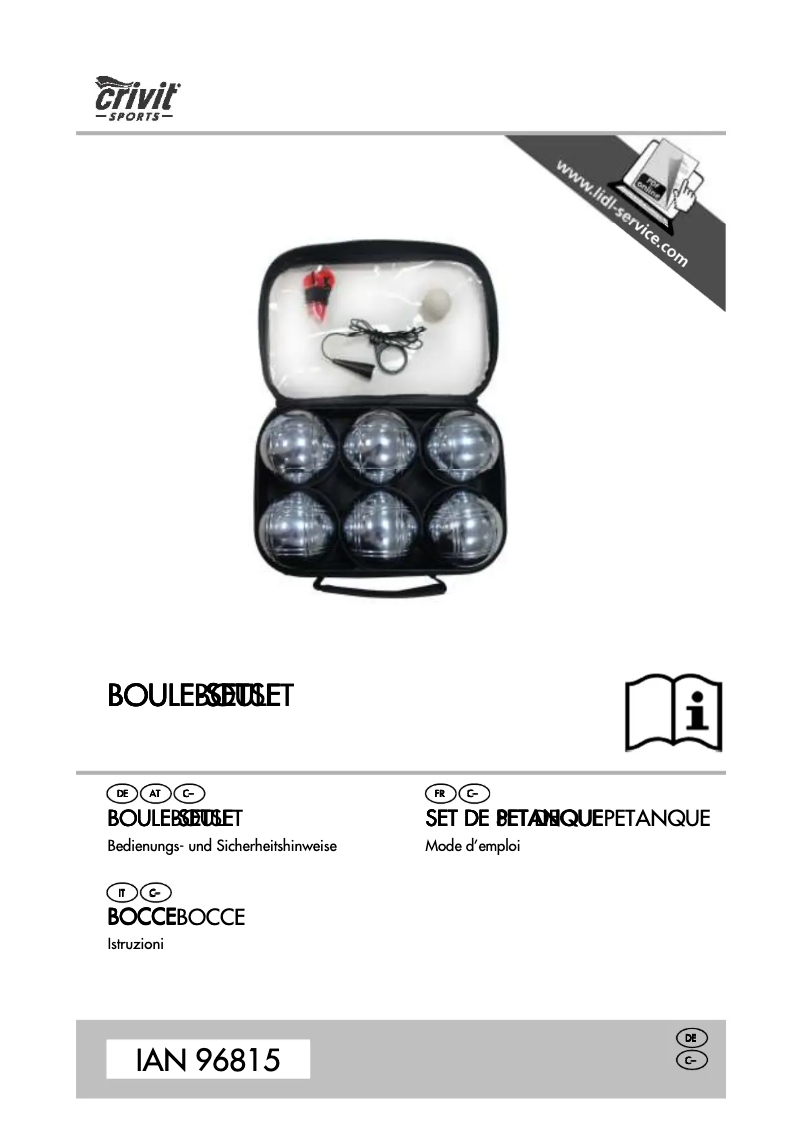 Page 1 de la notice Manuel utilisateur Crivit IAN 96815