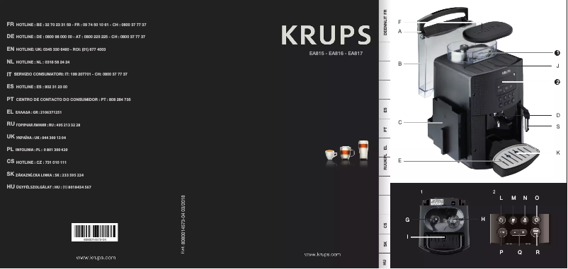 Page n°1 - Manuel utilisateur Krups Arabica EA817