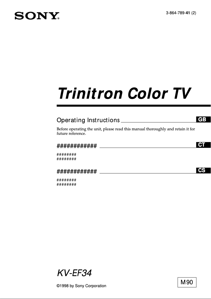 Page 1 de la notice Manuel utilisateur Sony KV-EF34M61