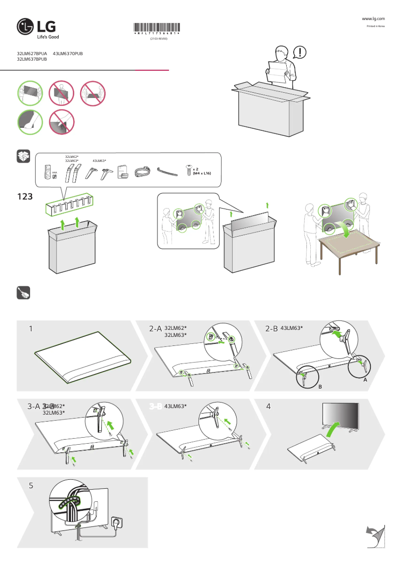 Page n°1 - Manuel utilisateur LG 32LM627BPSB