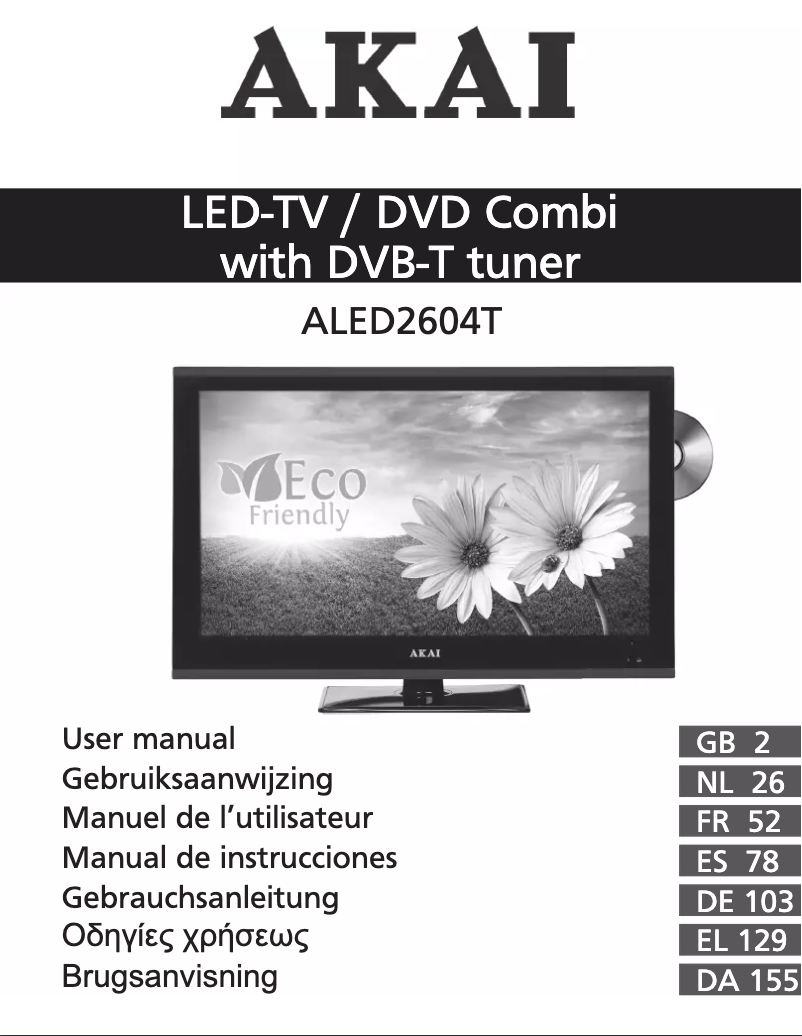Page 1 de la notice Manuel utilisateur AKAI ALED2604T