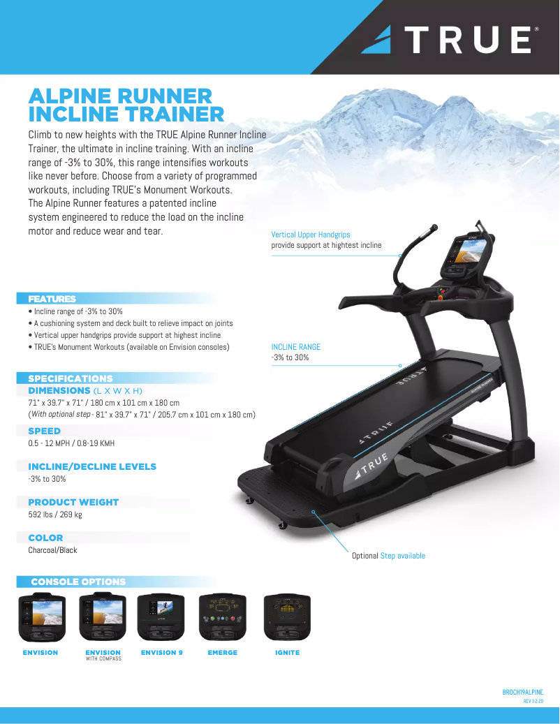 Página 1 del manual Ficha técnica True Alpine Runner Ti1000