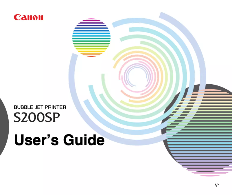 Page 1 de la notice Manuel utilisateur Canon Bubble Jet S200SP