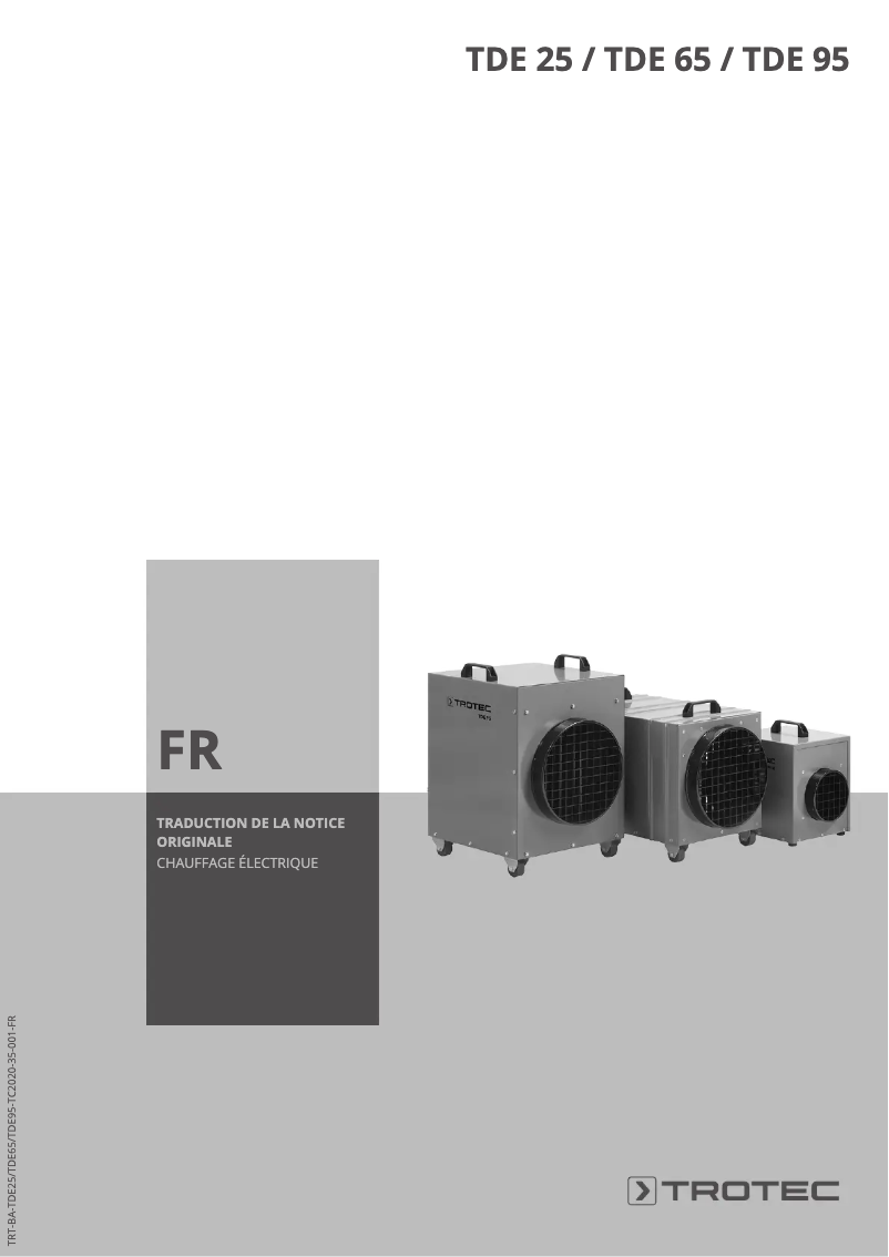 Page n°1 - Manuel utilisateur Trotec TDE 95