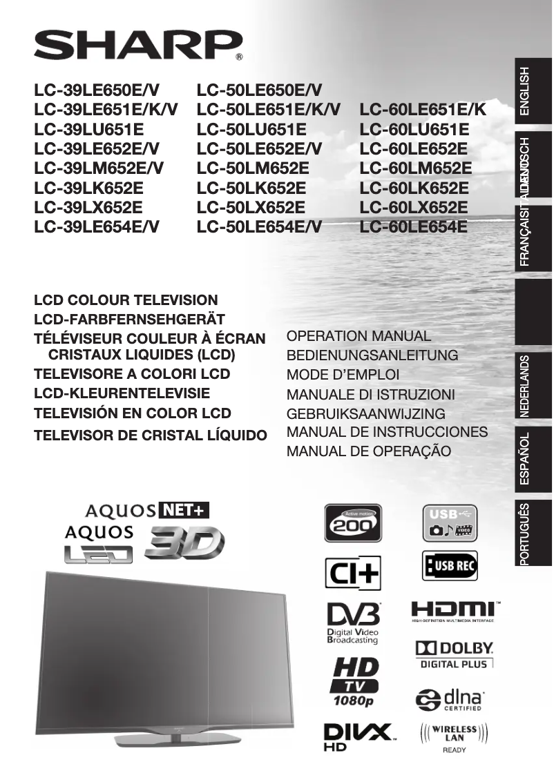 Image de la première page du manuel de l'appareil LC-39LE651E