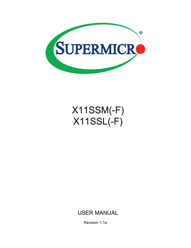 Page 1 de la notice Manuel utilisateur Supermicro X11SSL(-F)