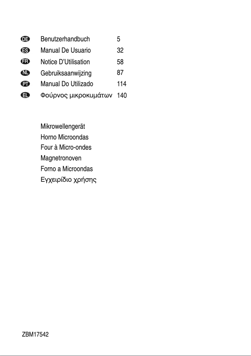 Page n°1 - Manuel utilisateur Zanussi ZBM17542XA