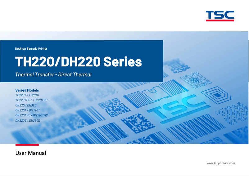 Page 1 de la notice Manuel utilisateur TSC DH220
