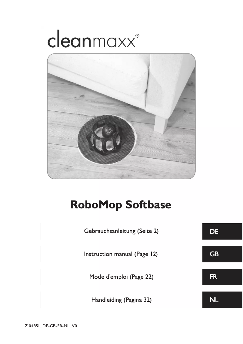 Página 1 del manual Manual de usuario Cleanmaxx RoboMop Softbase Z 04851