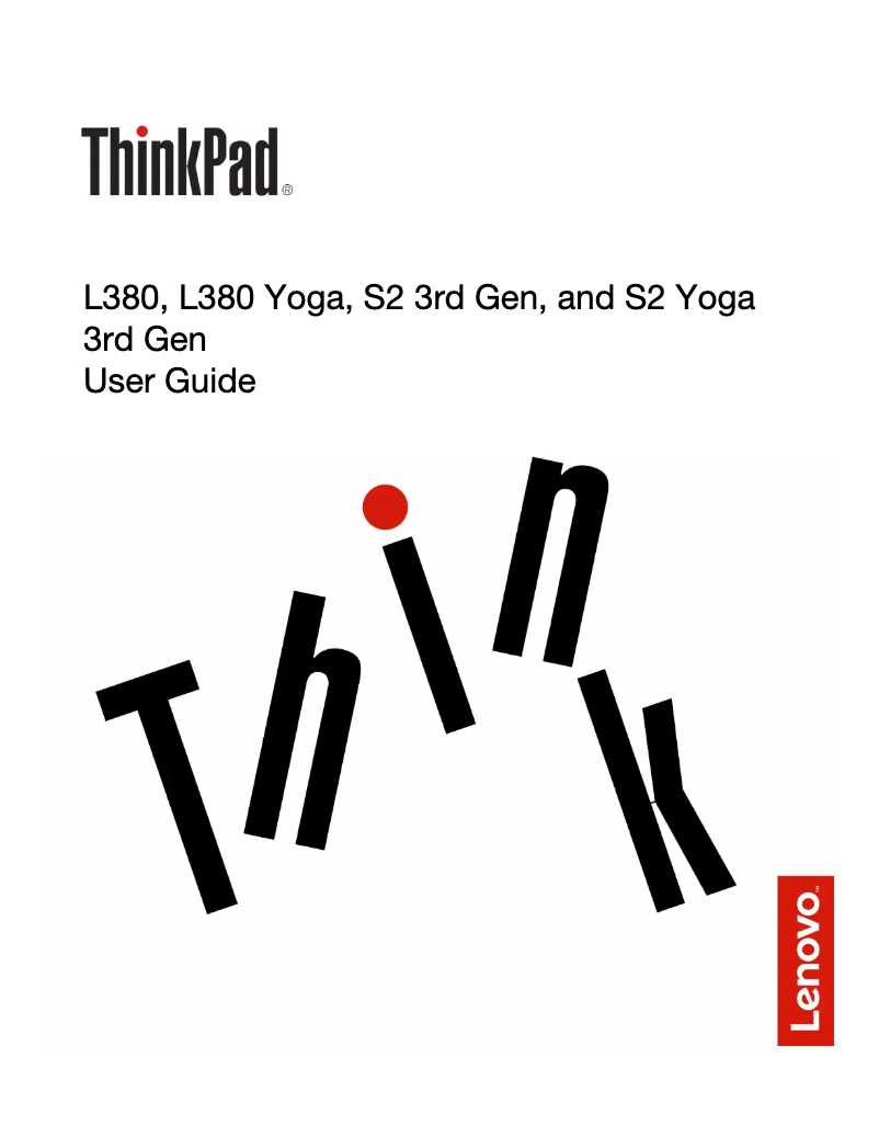 Page n°1 - Manuel utilisateur Lenovo Thinkpad L380