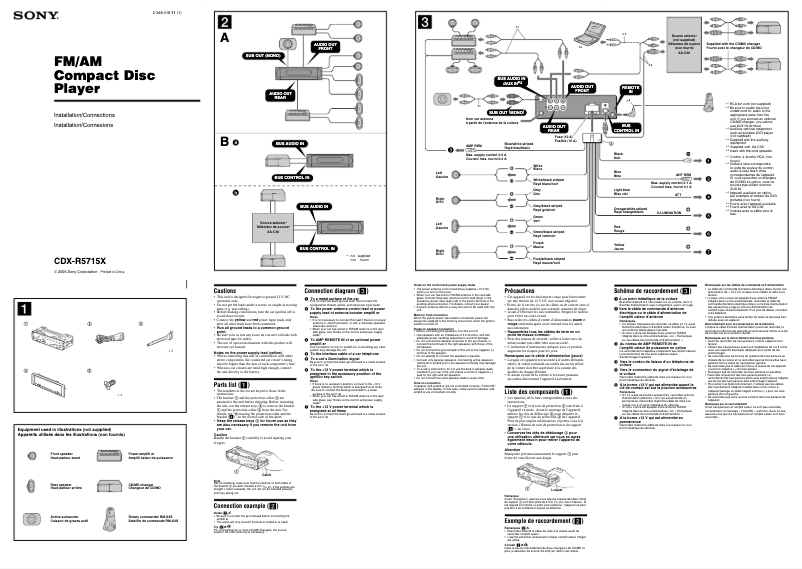 Página 1 del manual Guía de instalación Sony CDX-R5715X
