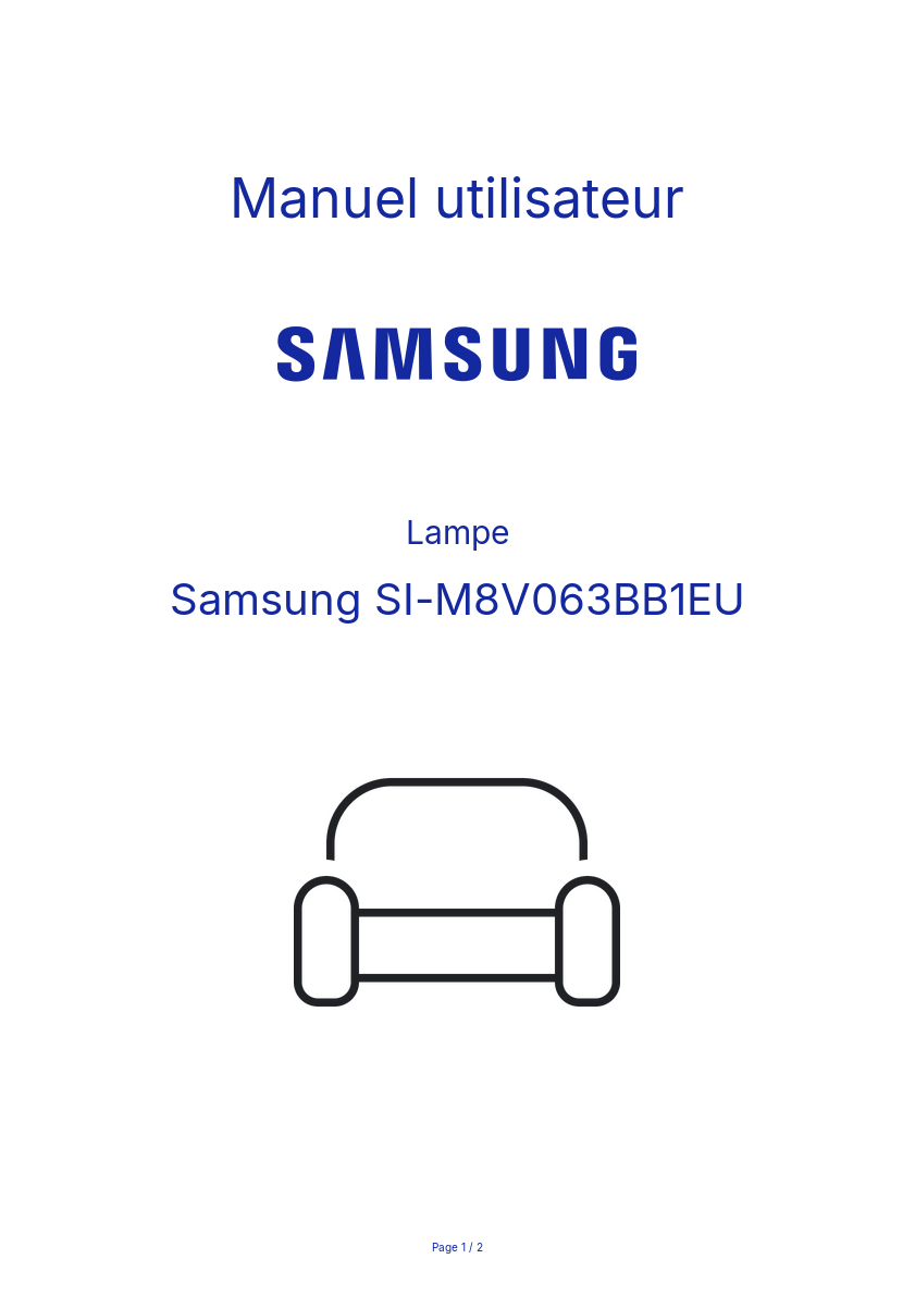 Page n°1 - Manuel utilisateur Samsung SI-M8V063BB1EU