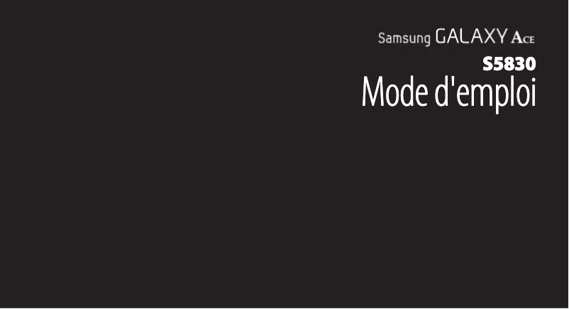 Image de la première page du manuel de l'appareil Galaxy Ace
