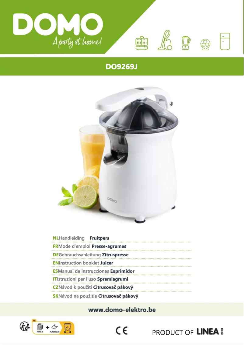 Page 1 de la notice Manuel utilisateur Domo DO9269J