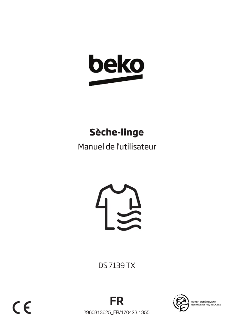 Page 1 de la notice Manuel utilisateur Beko DS 7139 TX