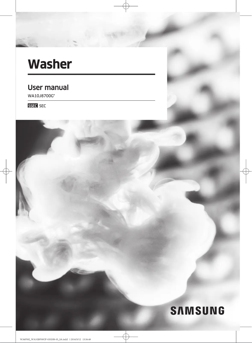Page 1 de la notice Manuel utilisateur Samsung WA10J8700GP