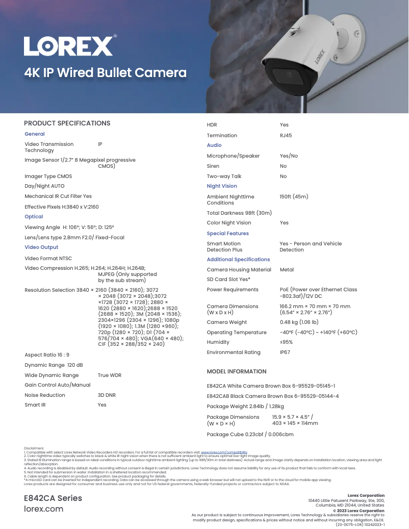 Imagen de la primera página del manual del dispositivo E842CAB