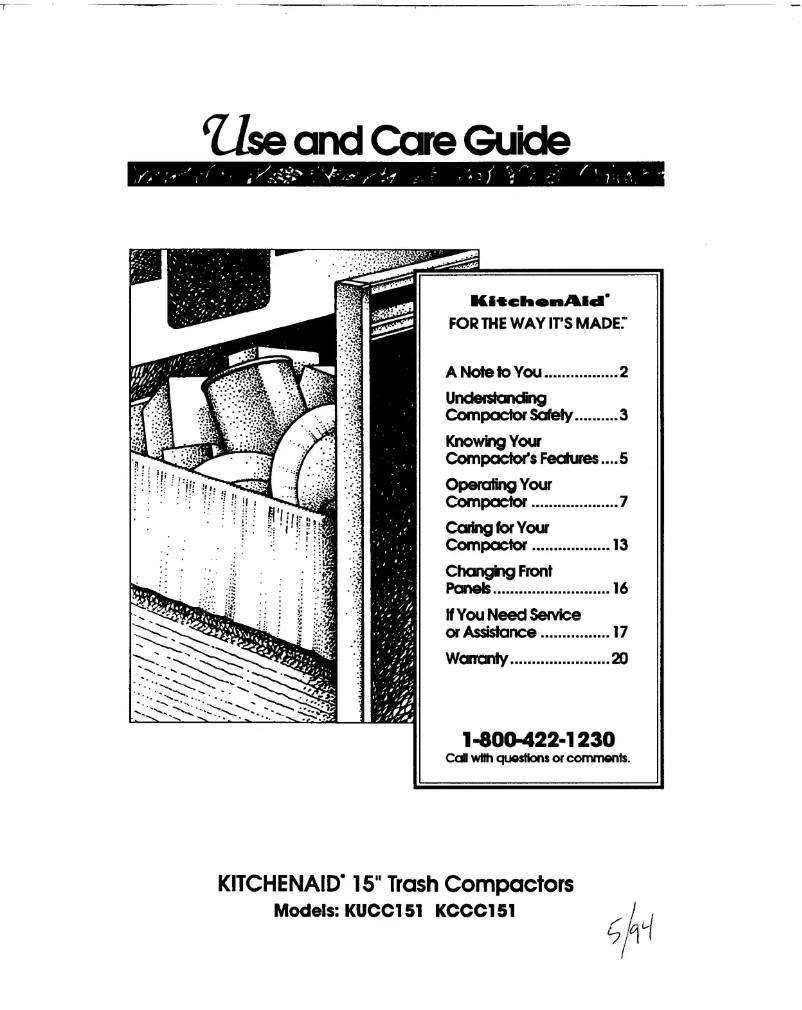 Page 1 de la notice Manuel utilisateur KitchenAid KUCC151