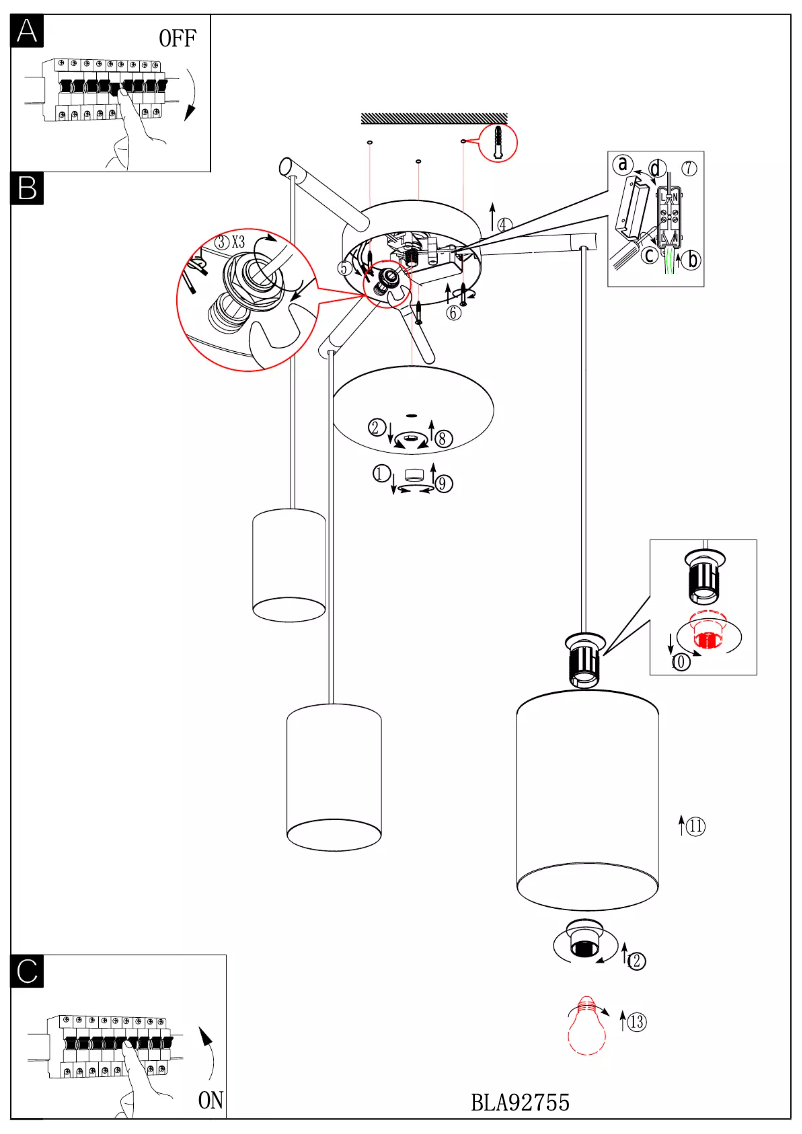 Page 1 de la notice Manuel utilisateur Eglo Tombolo