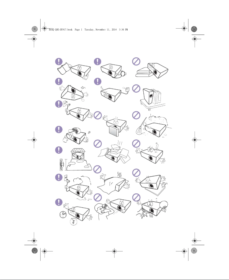 Page n°1 - Guide de démarrage rapide BenQ SU917