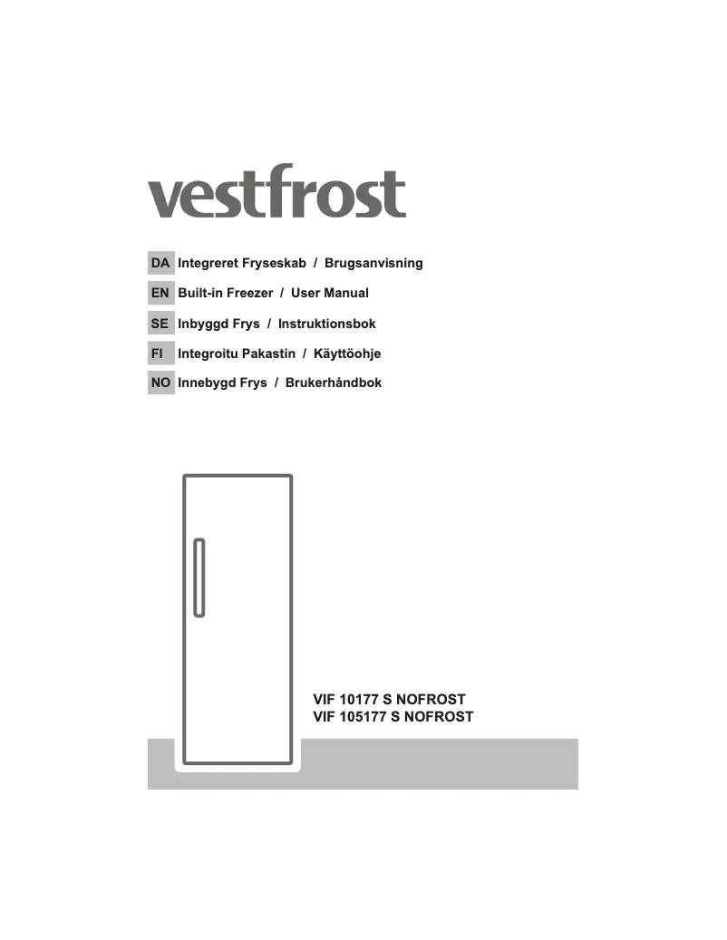 Page 1 de la notice Manuel utilisateur Vestfrost VIF 105177 S NoFrost