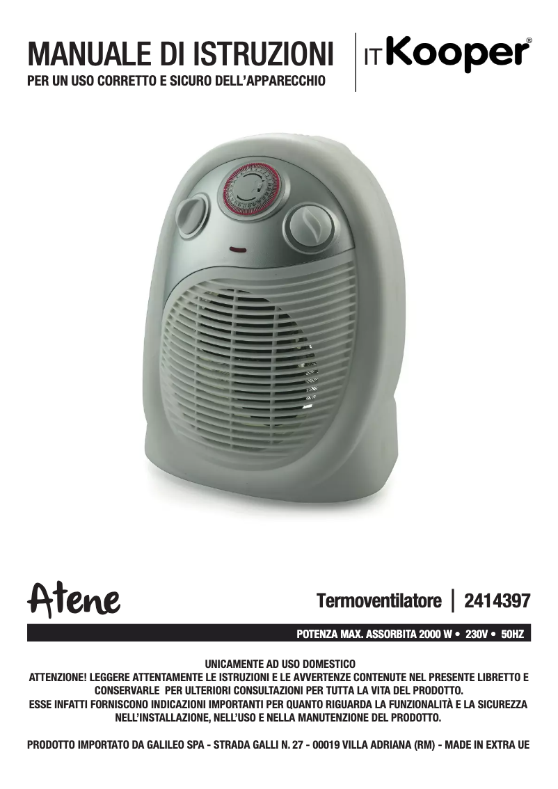 Page 1 de la notice Manuel utilisateur Kooper 2414397