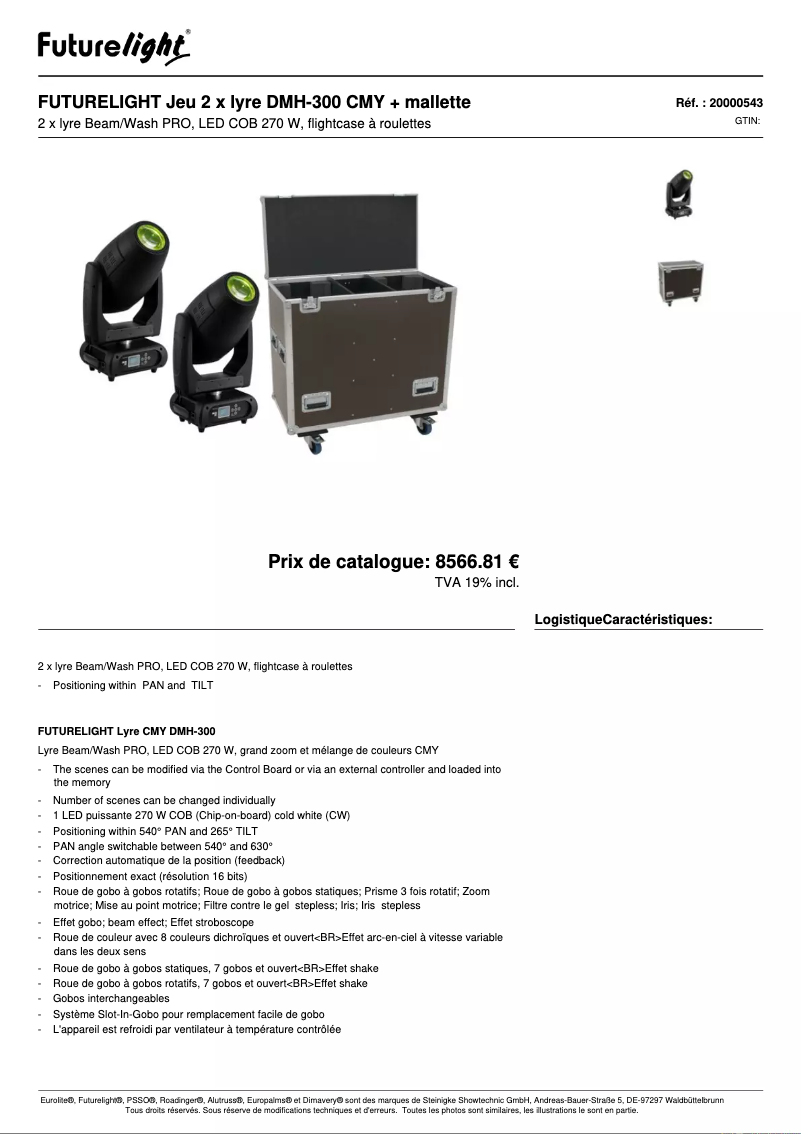 Page n°1 - Fiche technique Futurelight DMH-300 CMY