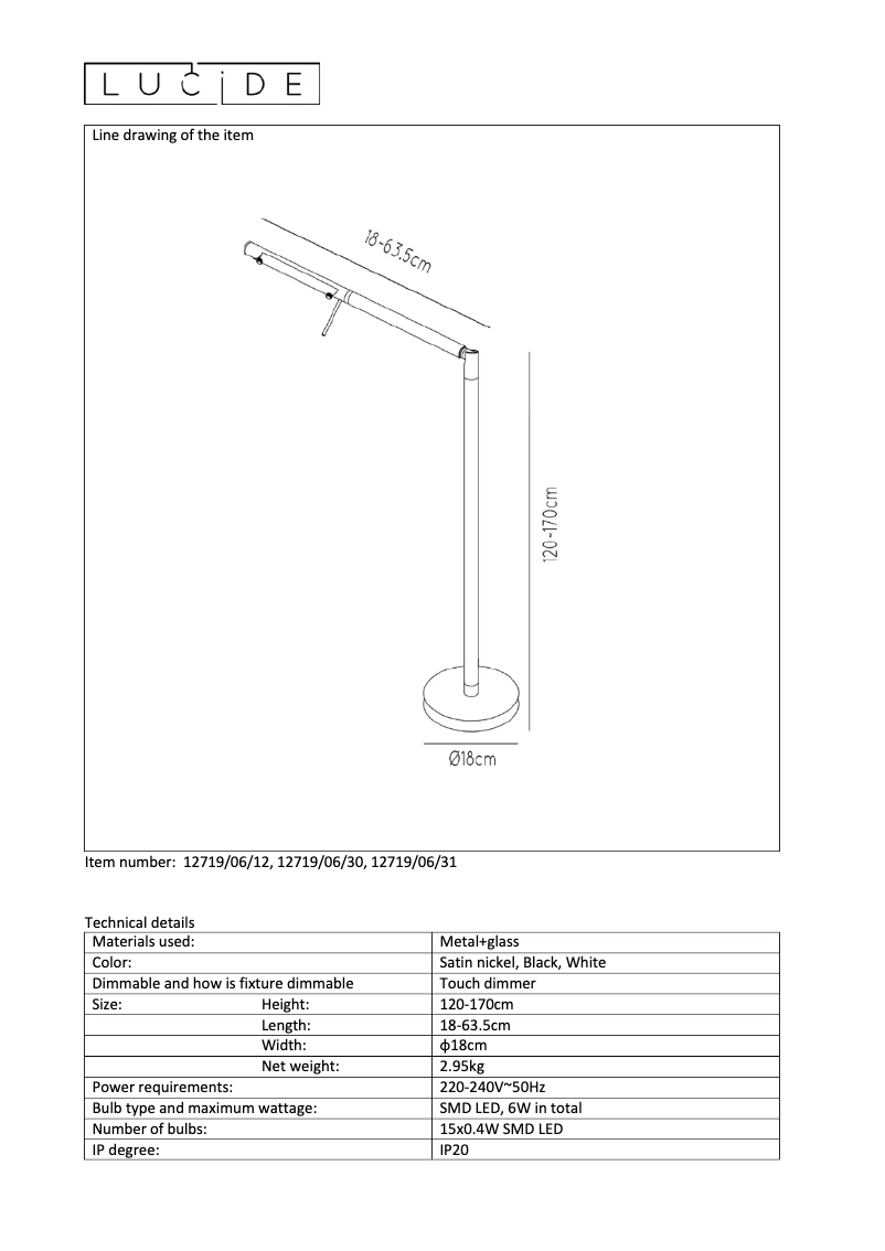 Image de la première page du manuel de l'appareil Bergamo 12719/06/30