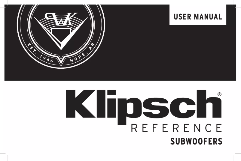Page 1 de la notice Manuel utilisateur Klipsch R-120SW