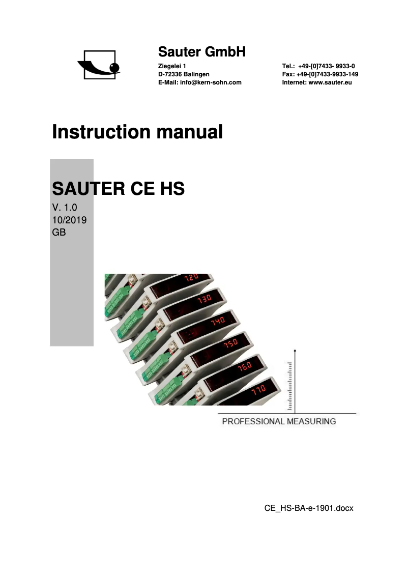 Página 1 del manual Manual de usuario Kern CE HSR