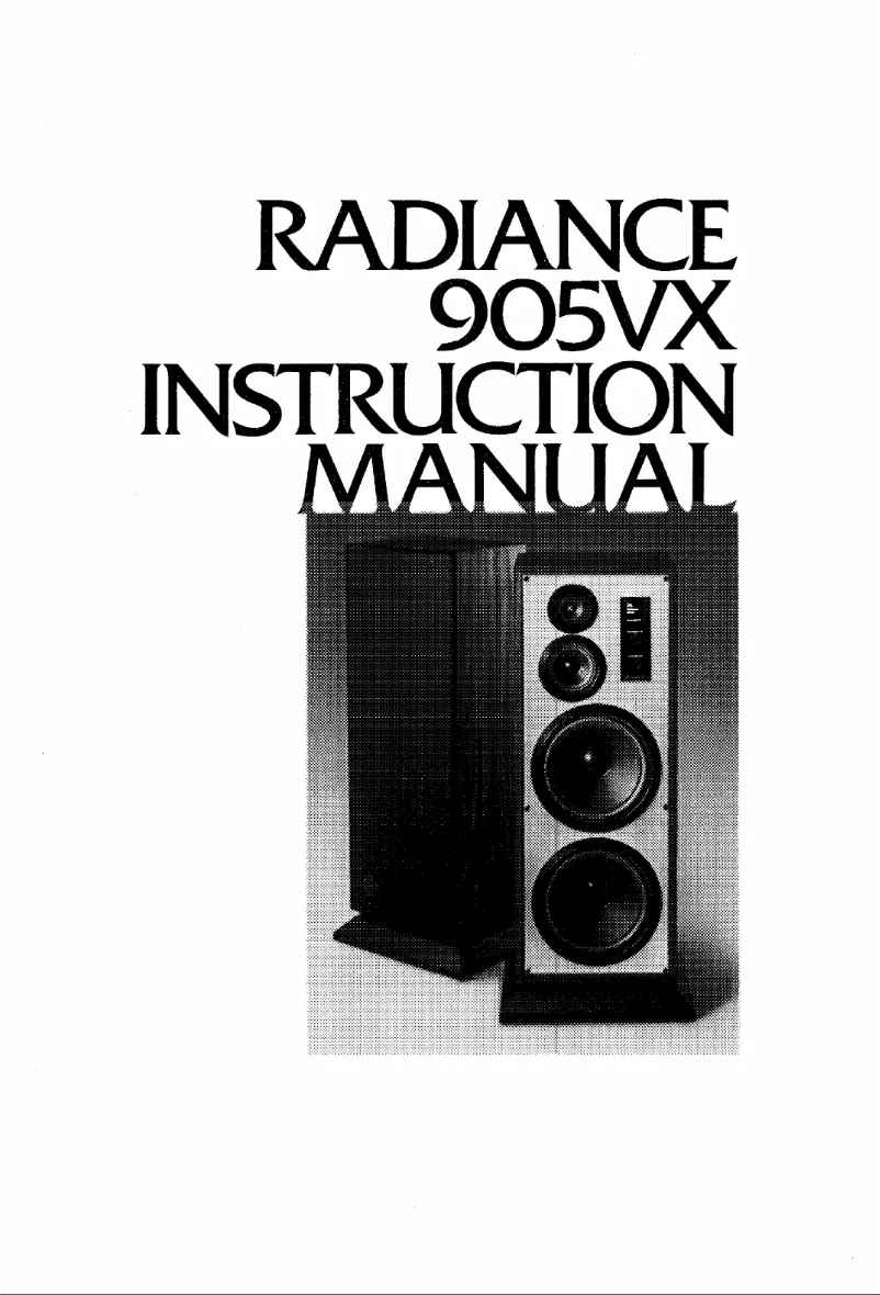 Page 1 de la notice Manuel utilisateur JBL Radiance 905VX
