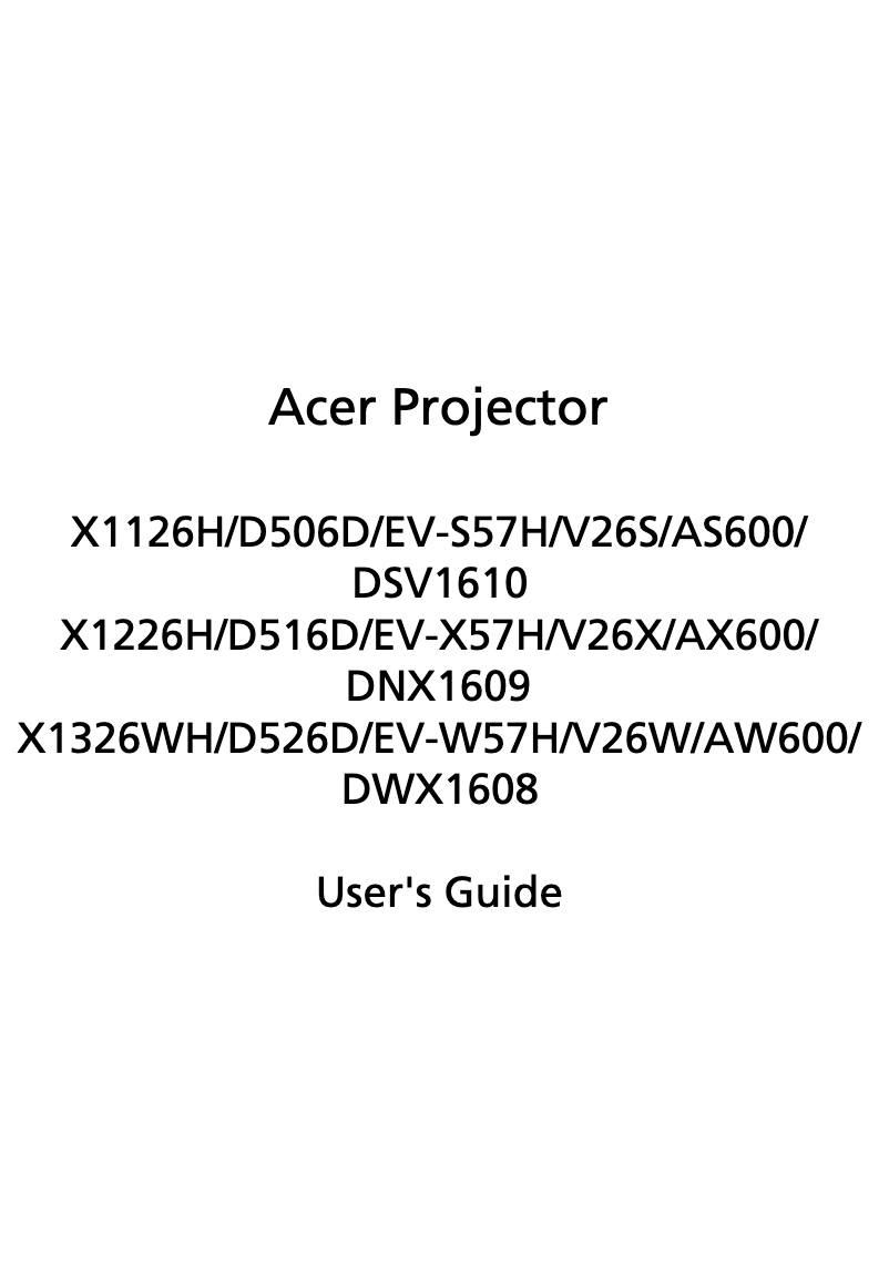 Página 1 del manual Manual de usuario Acer EV-X57H