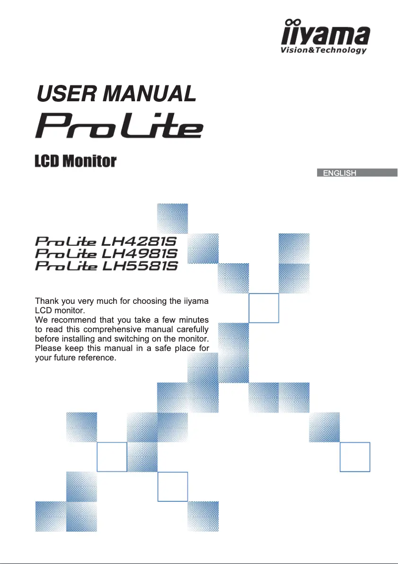 Page 1 de la notice Manuel utilisateur Iiyama ProLite LH5581S-B1