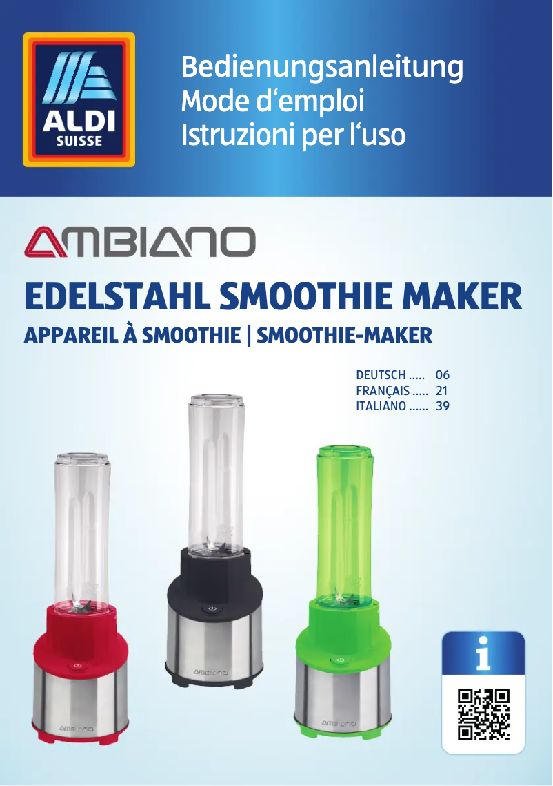 Page 1 de la notice Manuel utilisateur Ambiano GT-SMeds-03