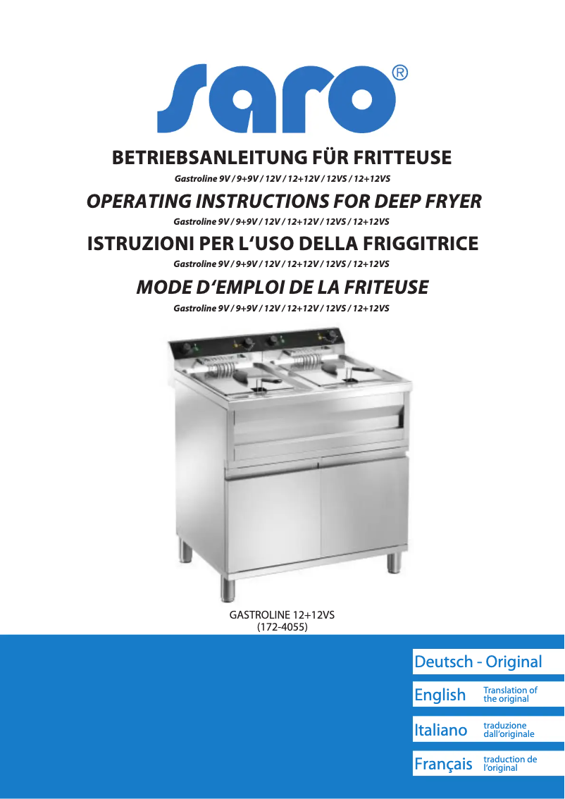 Image de la première page du manuel de l'appareil Gastroline 9+9V