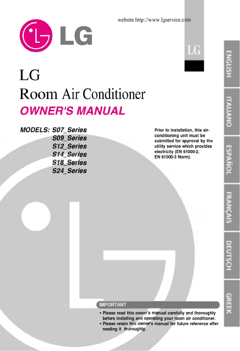 Page n°1 - Manuel utilisateur LG AS-H126PDL3