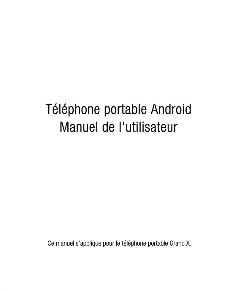 Image de la première page du manuel de l'appareil Grand X