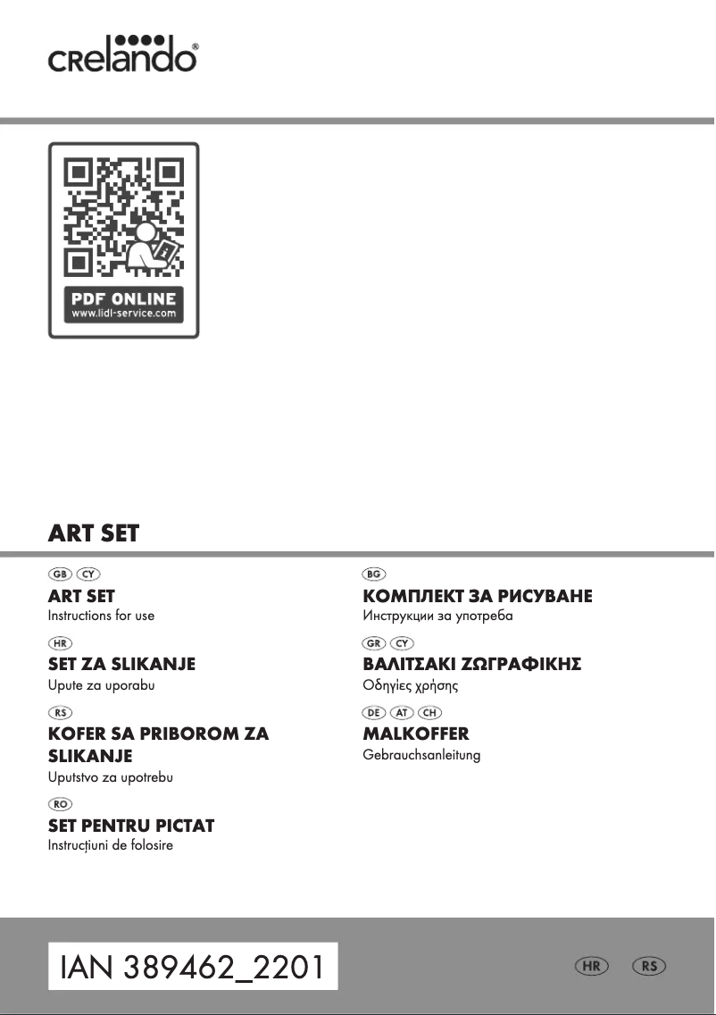 Page 1 de la notice Manuel utilisateur Crelando HG09495