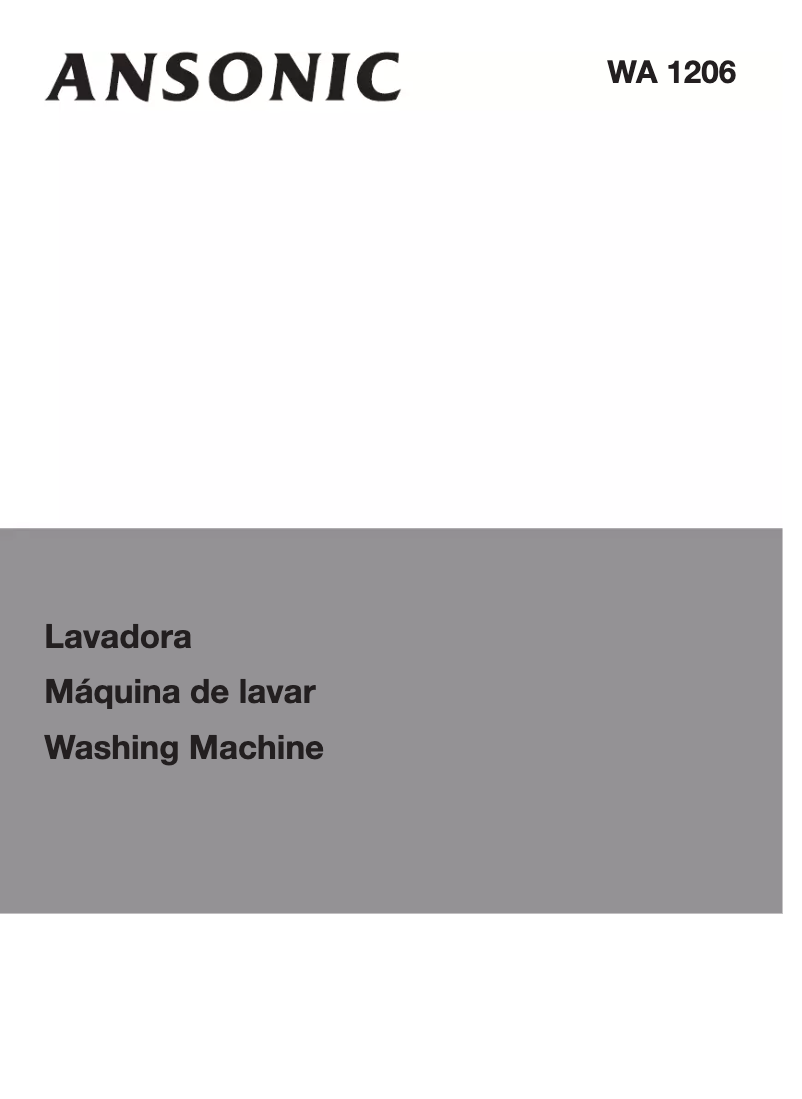 Page 1 de la notice Manuel utilisateur Ansonic WA 1206