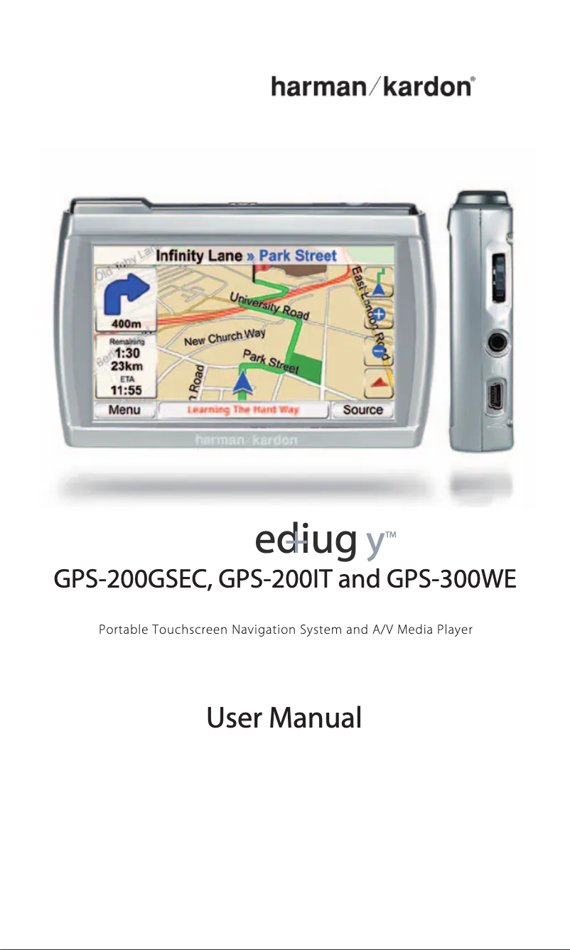 Page n°1 - Manuel utilisateur Harman Kardon GPS-300