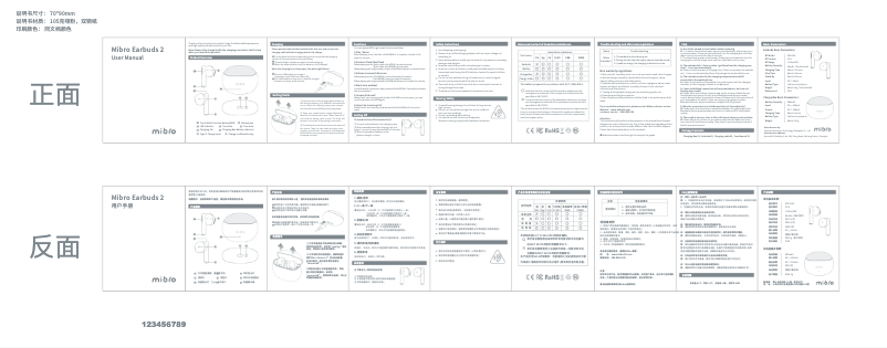 Page 1 de la notice Manuel utilisateur Xiaomi Mibro S2
