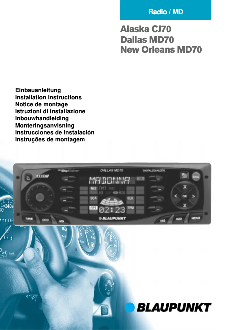Page n°1 - Manuel utilisateur Blaupunkt New Orleans md70 cd