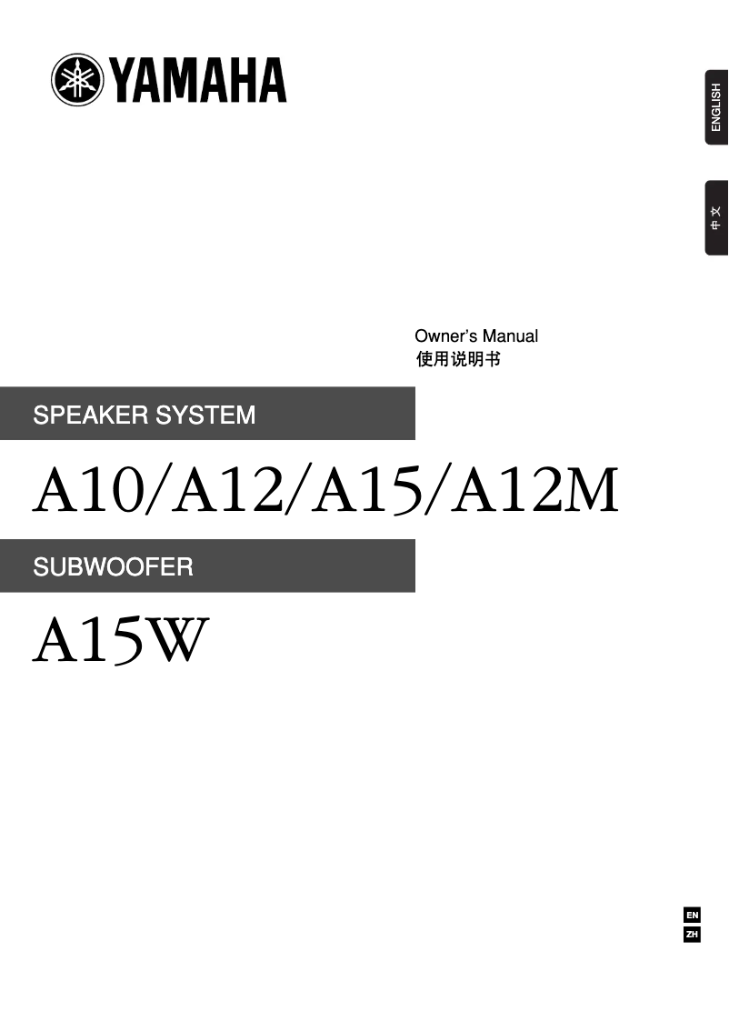 Page 1 de la notice Manuel utilisateur Yamaha A12