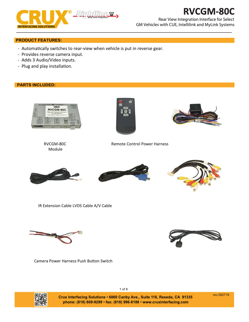 Imagen de la primera página del manual del dispositivo RVCGM-80C