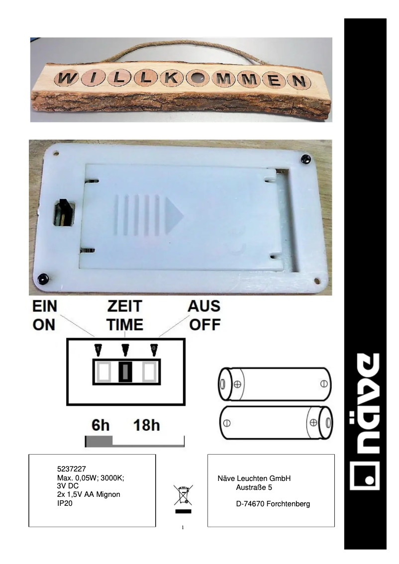 Image de la première page du manuel de l'appareil Willkommen