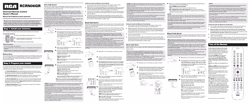 Image de la première page du manuel de l'appareil RCRN06GR